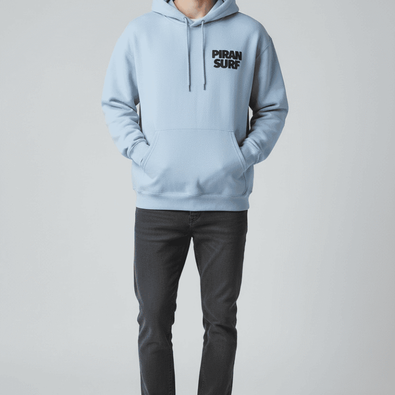 Piran Surf Hooded Jumper Puff Print Logo - Blue