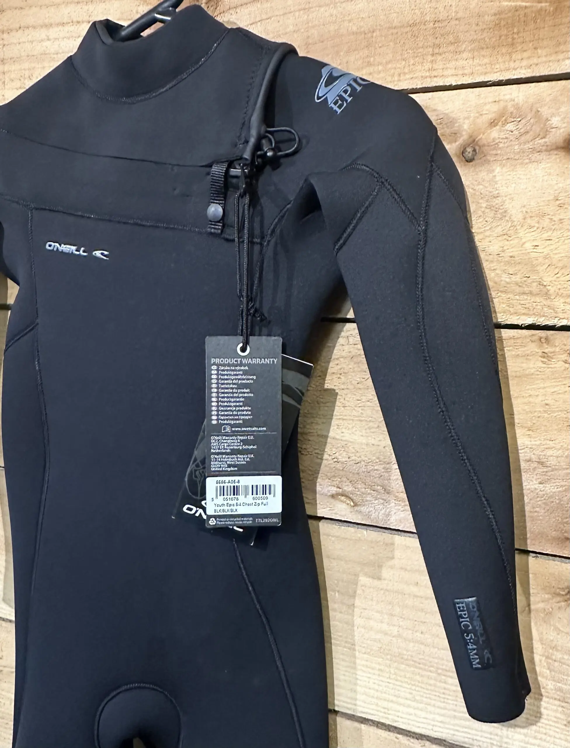 O'Neill Youth Epic 5/4 Chest Zip Winter Wetsuit - Black - Image 2