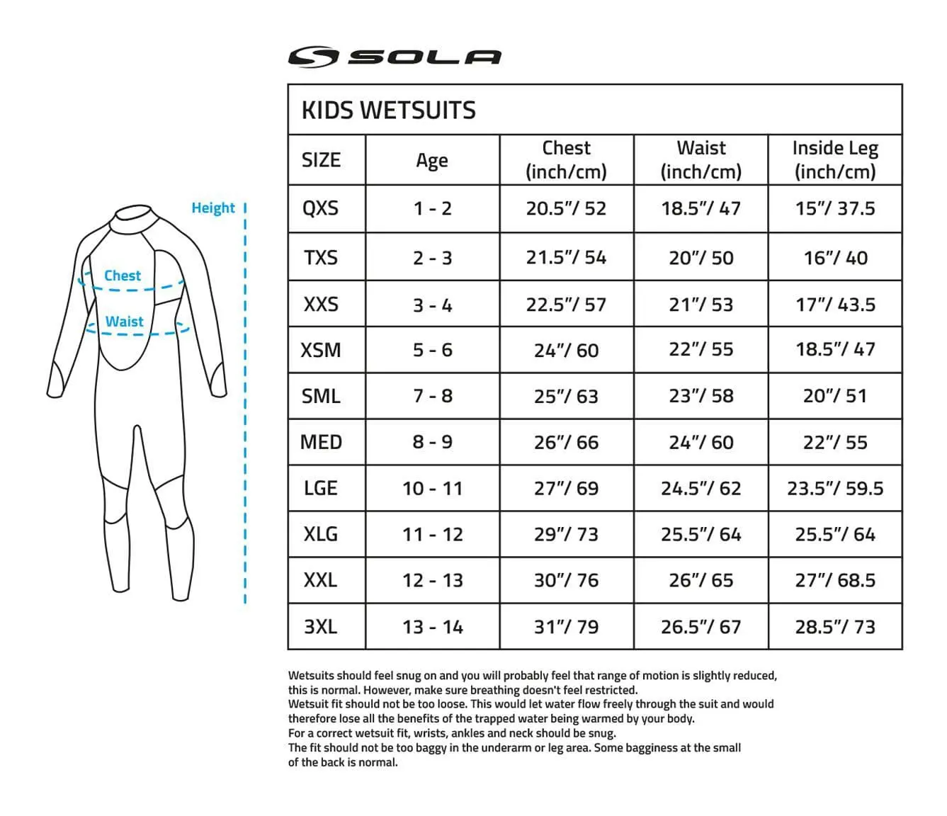 Sola Fire 5/4 Kids Winter Wetsuit GBS Black Black - Image 2