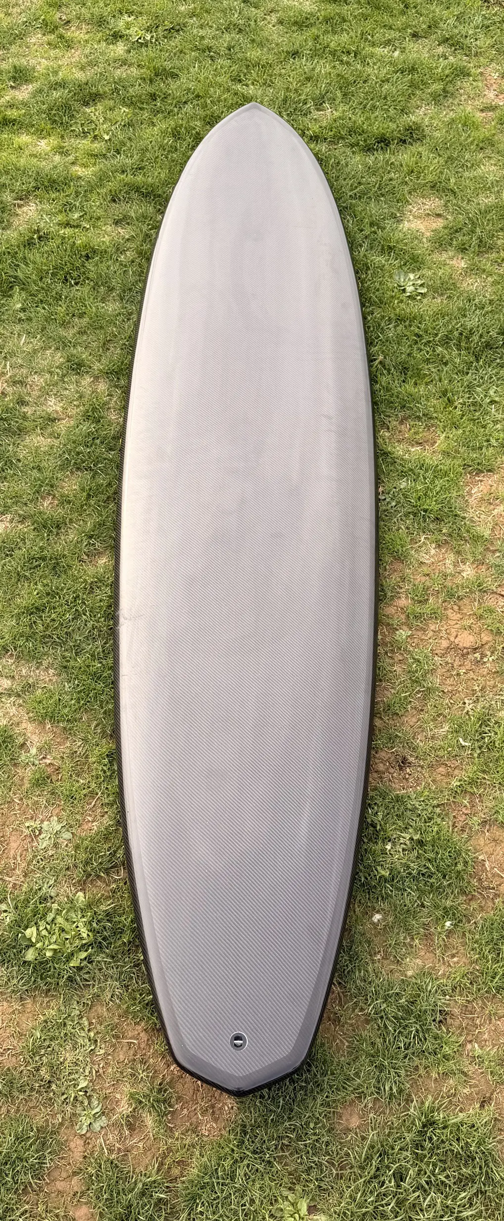 7"10 Carbon Epoxy Surfboard Mid Length Black Carbon - Ex Display