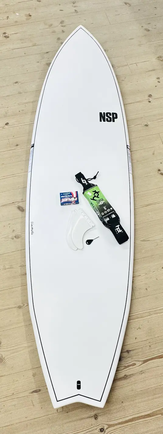 6"8 NSP Element Fish NSP Surfboard - Leash Fins Wax - Image 6