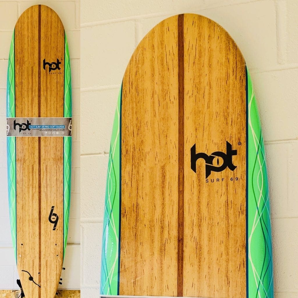 9″0 ft Hot Surf 69 Soft Longboard Beginners Surfboard Hot Log inc leash
