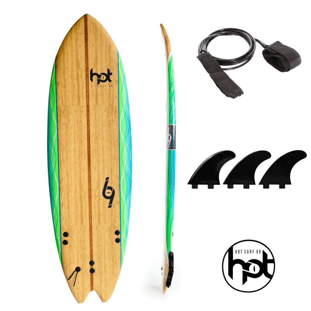 6″0 ft Hot Surf 69 Softboard Fish Foam Learners Surfboard FCS / Leash