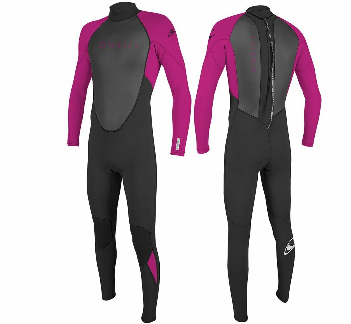 O'Neill Youth Reactor 3/2 Full length Girls Wetsuit 2022 - Black/Berry -  Piran Surf