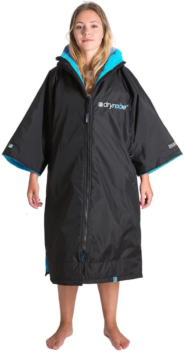 Dryrobe Advance Short Sleeve Changing Robe Grey/Pink/Blue Small