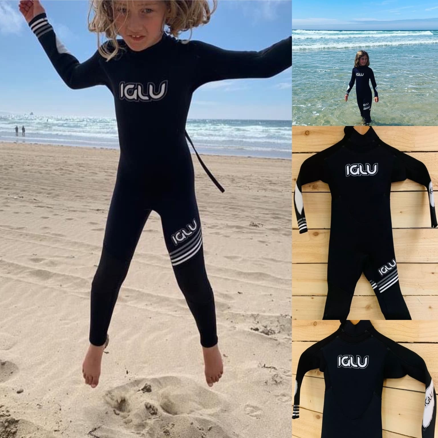 IGLU 4/3 Kids wetsuit Full length Winter Wetsuit Black / White Piran Surf