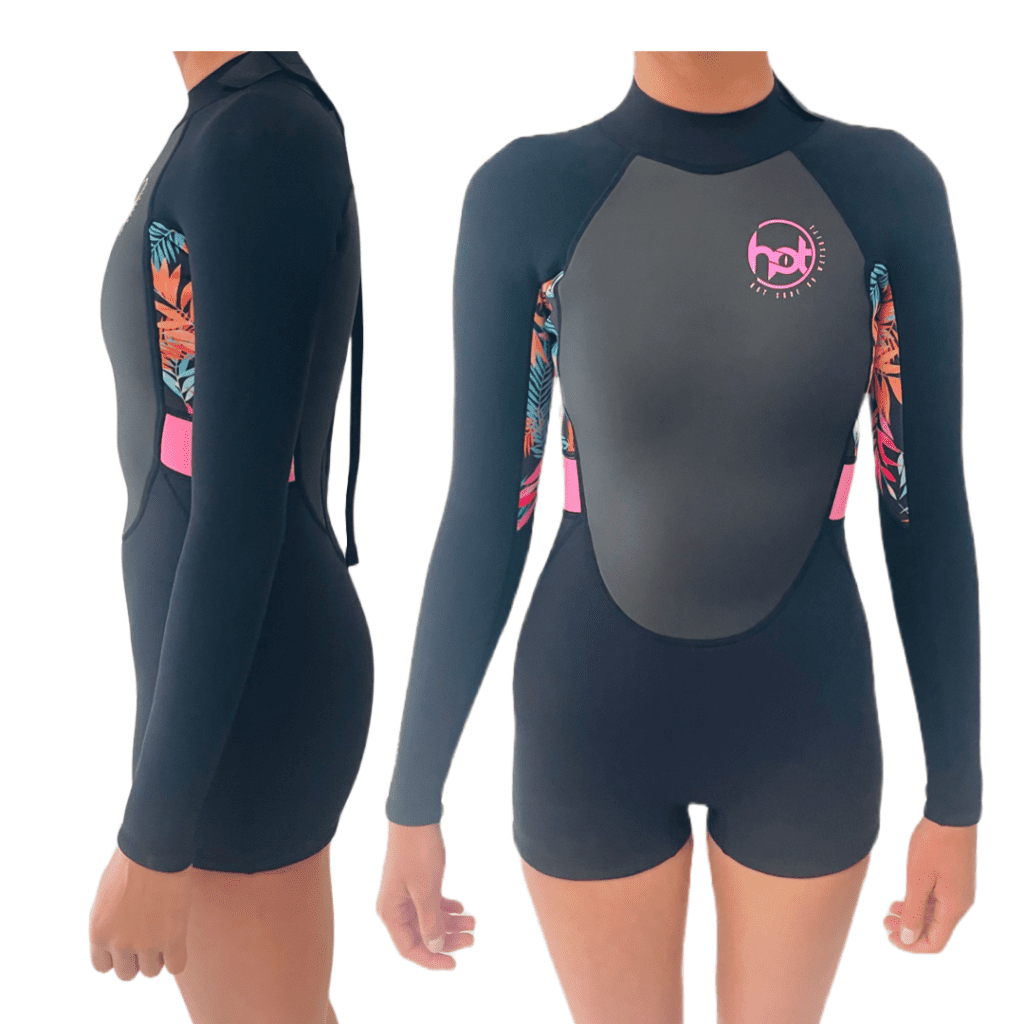 Ladies 2mm Spring Wetsuit Short leg Long arm Wetsuit Coral Piran Surf