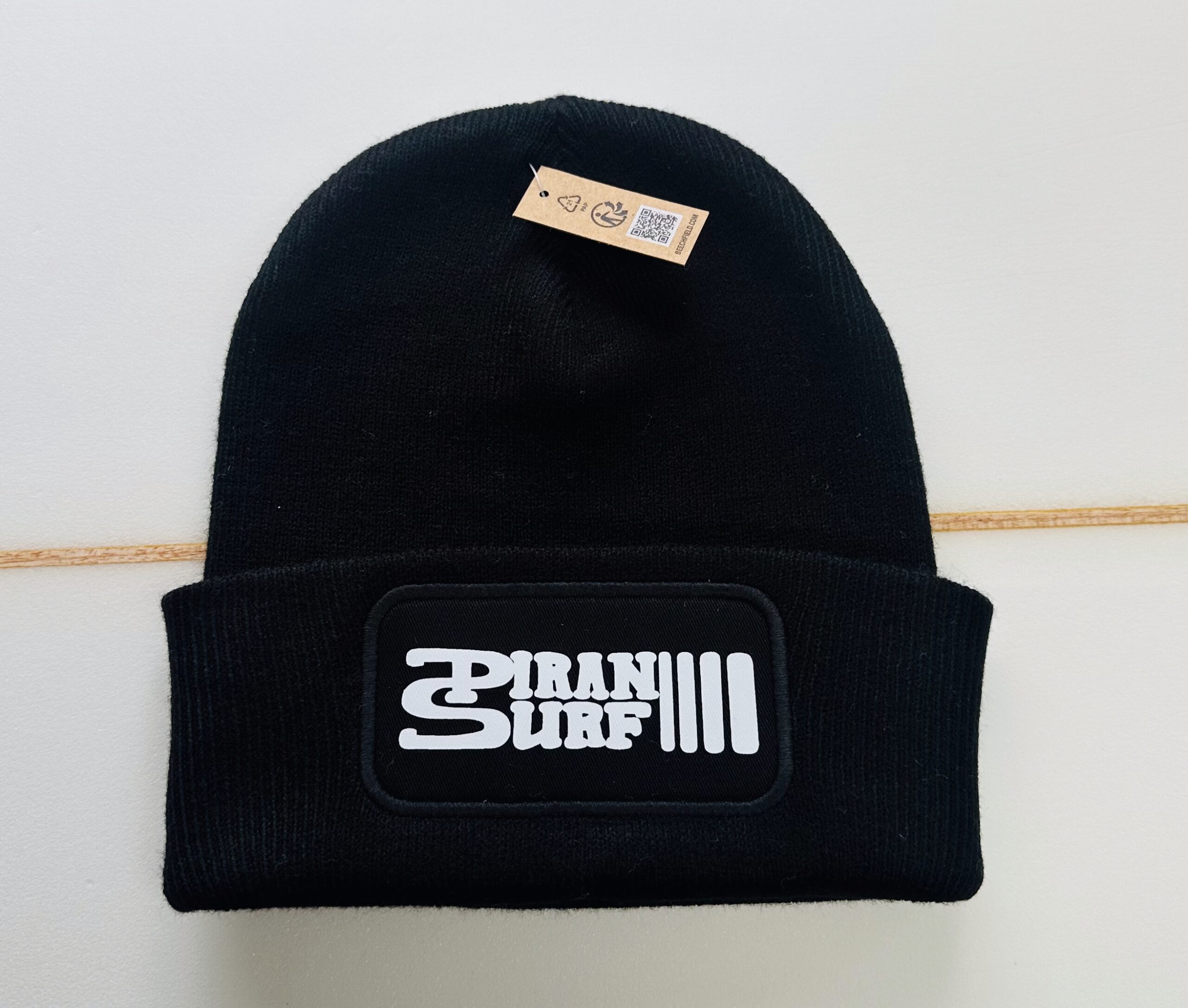 Patch Beanie Piran Surf Logo Adults Knitted Hat Piran Surf 80s Logo - Image 3