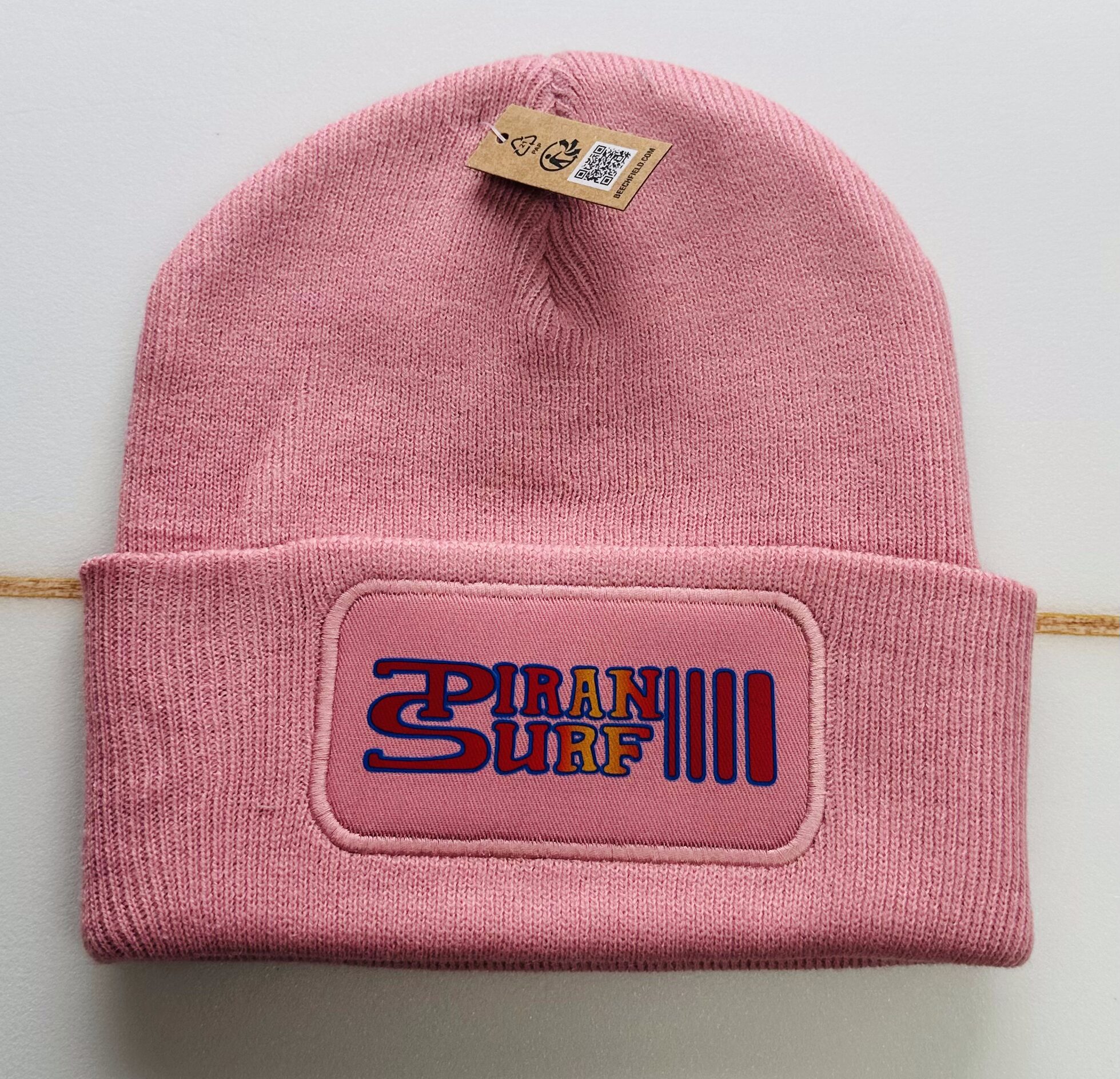 Patch Beanie Piran Surf Logo Adults Knitted Hat Piran Surf 80s Logo - Image 2