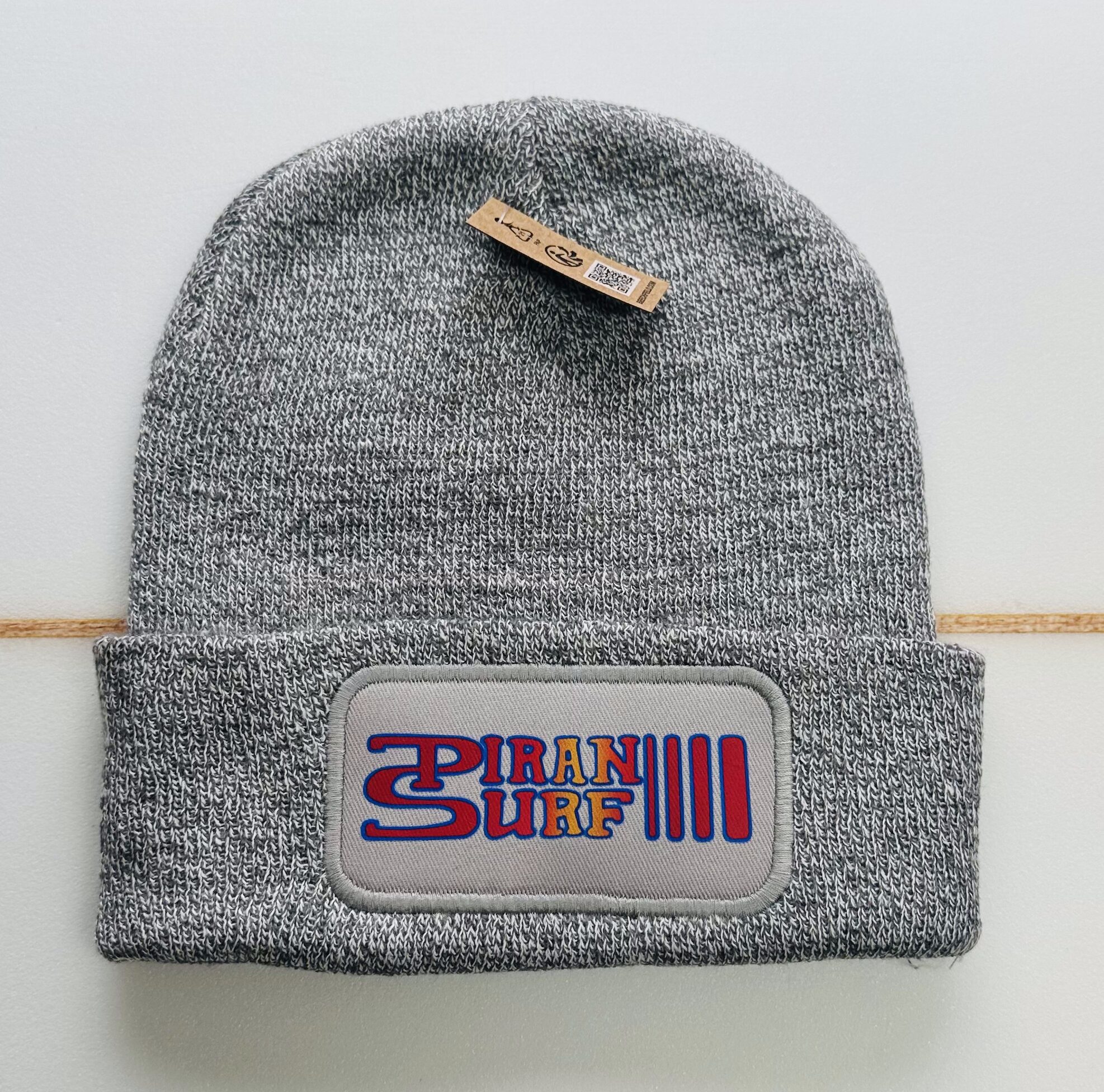 Patch Beanie Piran Surf Logo Adults Knitted Hat Piran Surf 80s Logo - Image 4