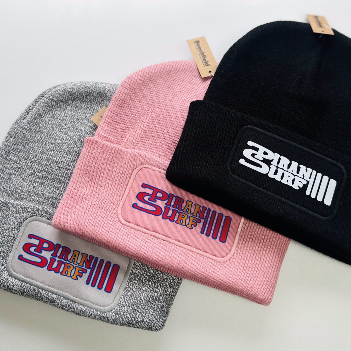 Patch Beanie Piran Surf Logo Adults Knitted Hat - Piran Surf 80s Logo
