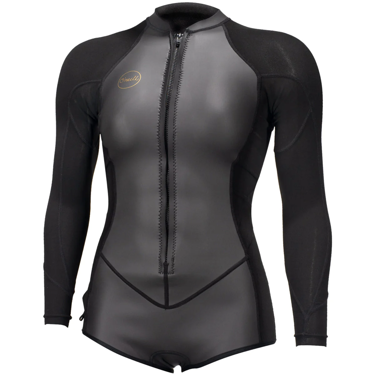 O'Neill Bahia 2/1mm Women's Front Zip Long Sleeve Spring Wetsuit - Glide Skins Black