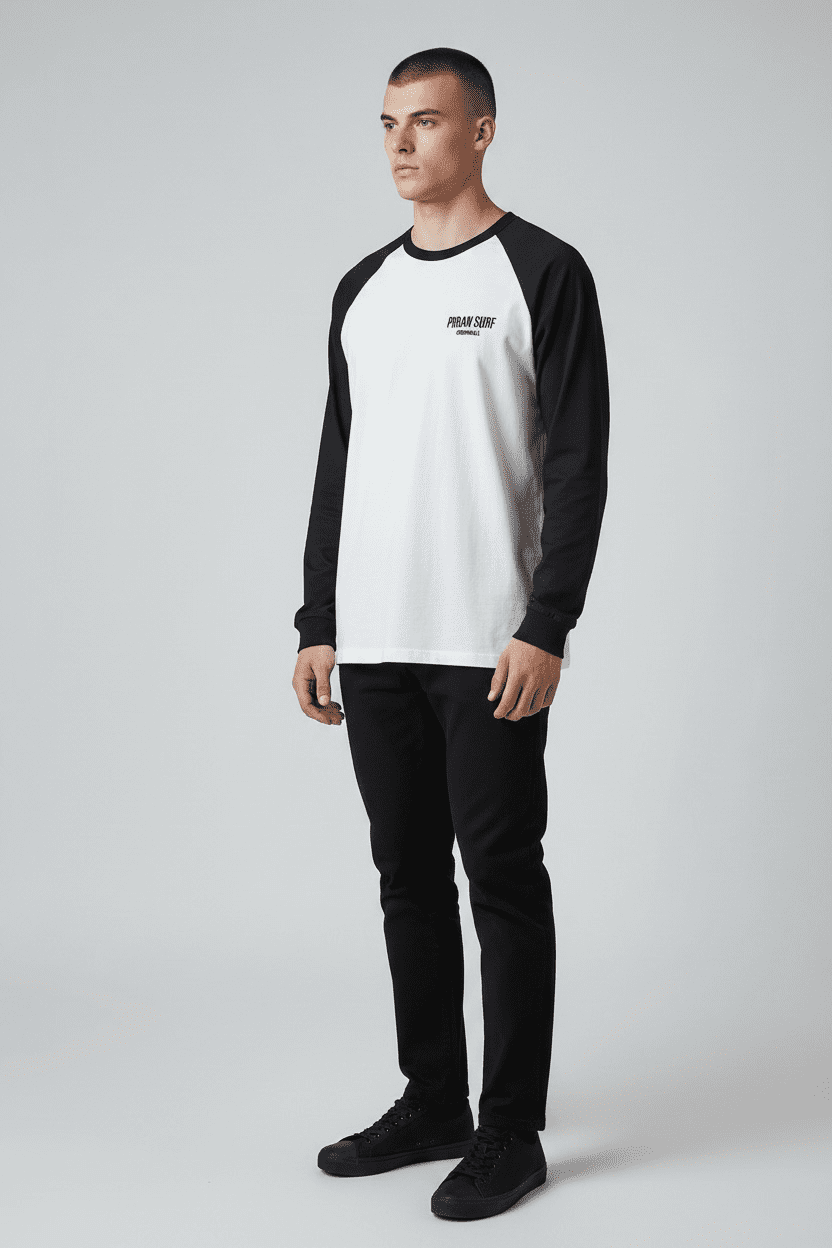 T-Shirt Piran Surf Embroidery Logo unisex Long Sleeve Tee Shirt - Image 4