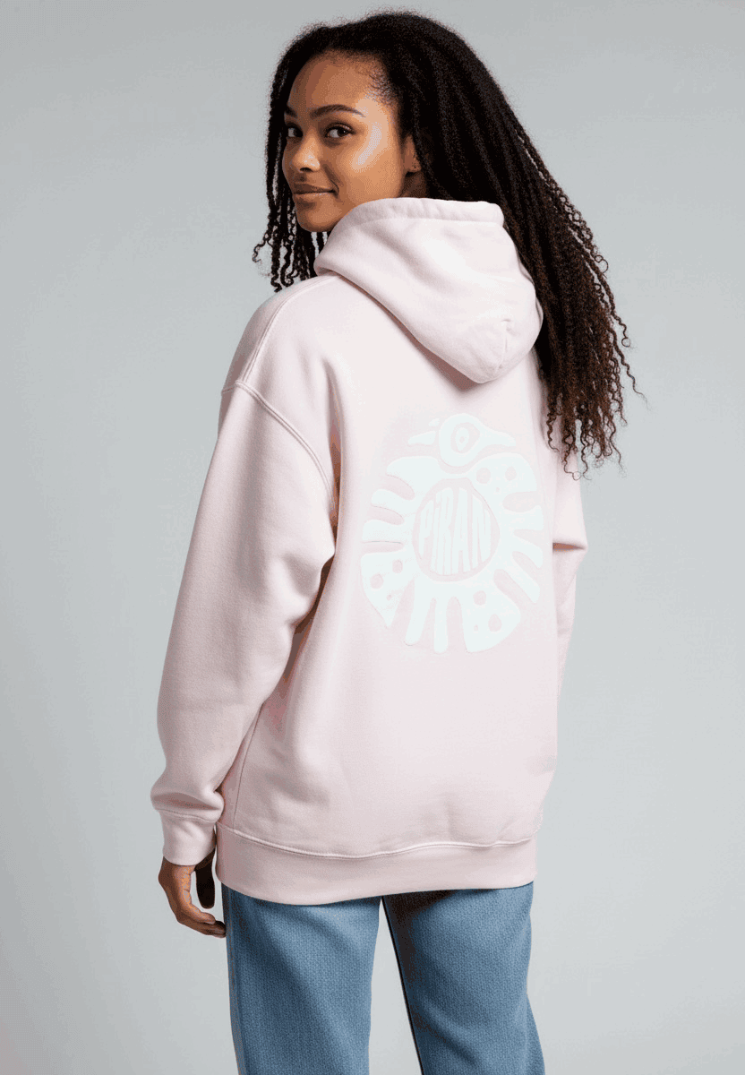 Piran Surf Hooded Jumper Puff Print Logo - Pink