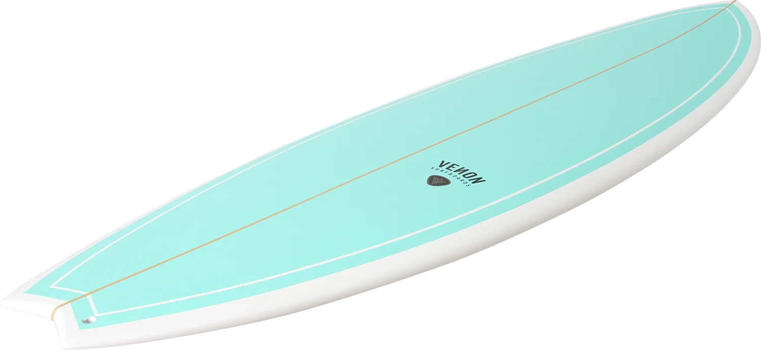 6"8 Epoxy Fish Surfboard Venon Surfboards inc Fins / Leash / wax - Image 2