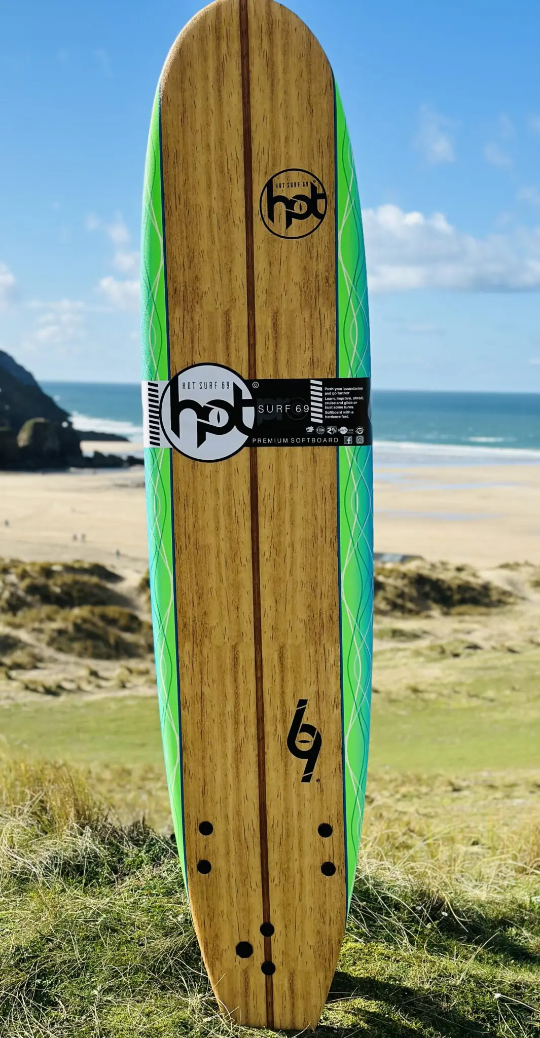 7ft Hot surf 69 Beginners Soft Foam Surfboard Package Deal - Image 5