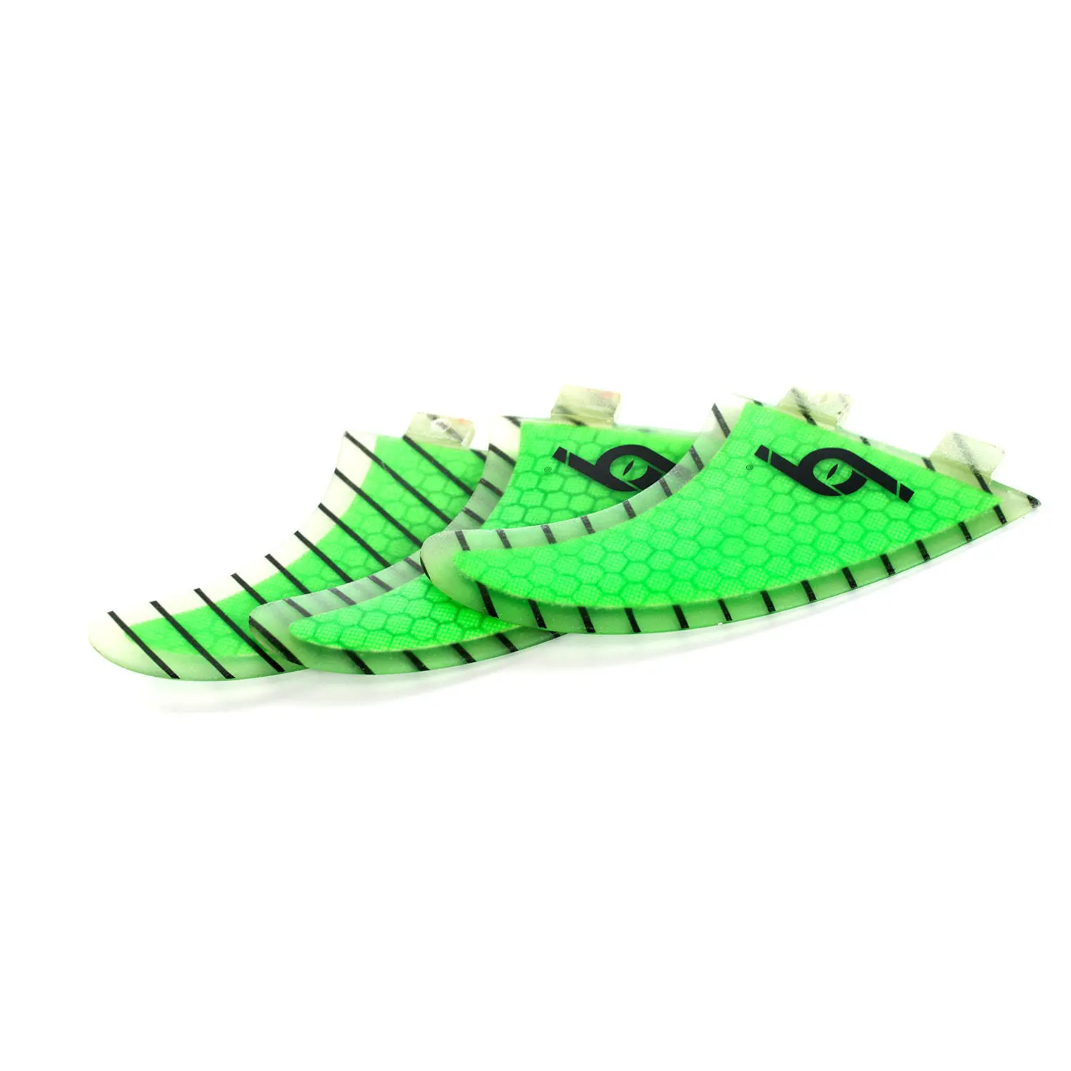 FCS Carbon Fins Thruster Surfboard Fins - Green - Image 2