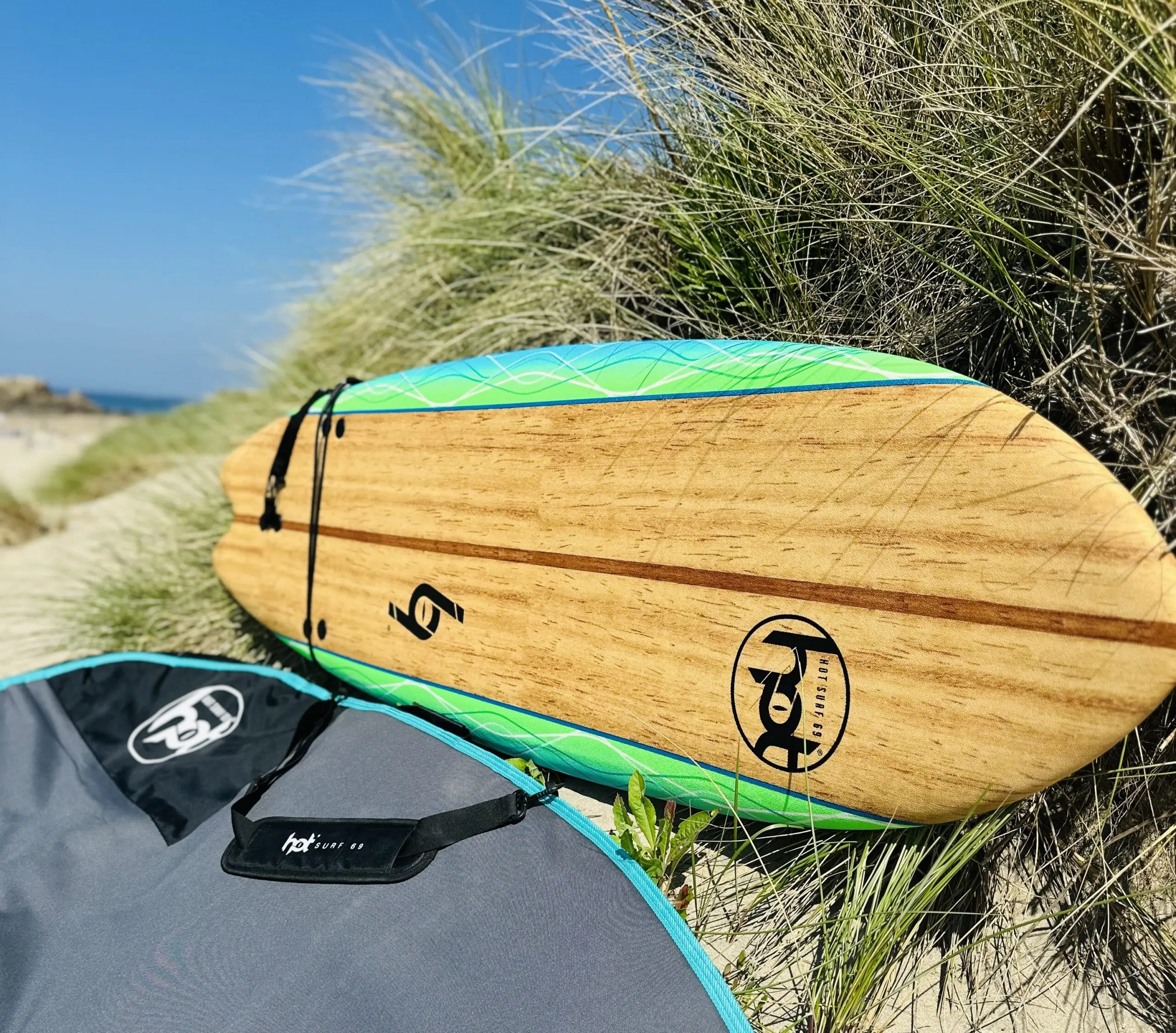 6ft Hot Surf 69 Fish Beginners Soft Surfboard Package Deal - Image 7
