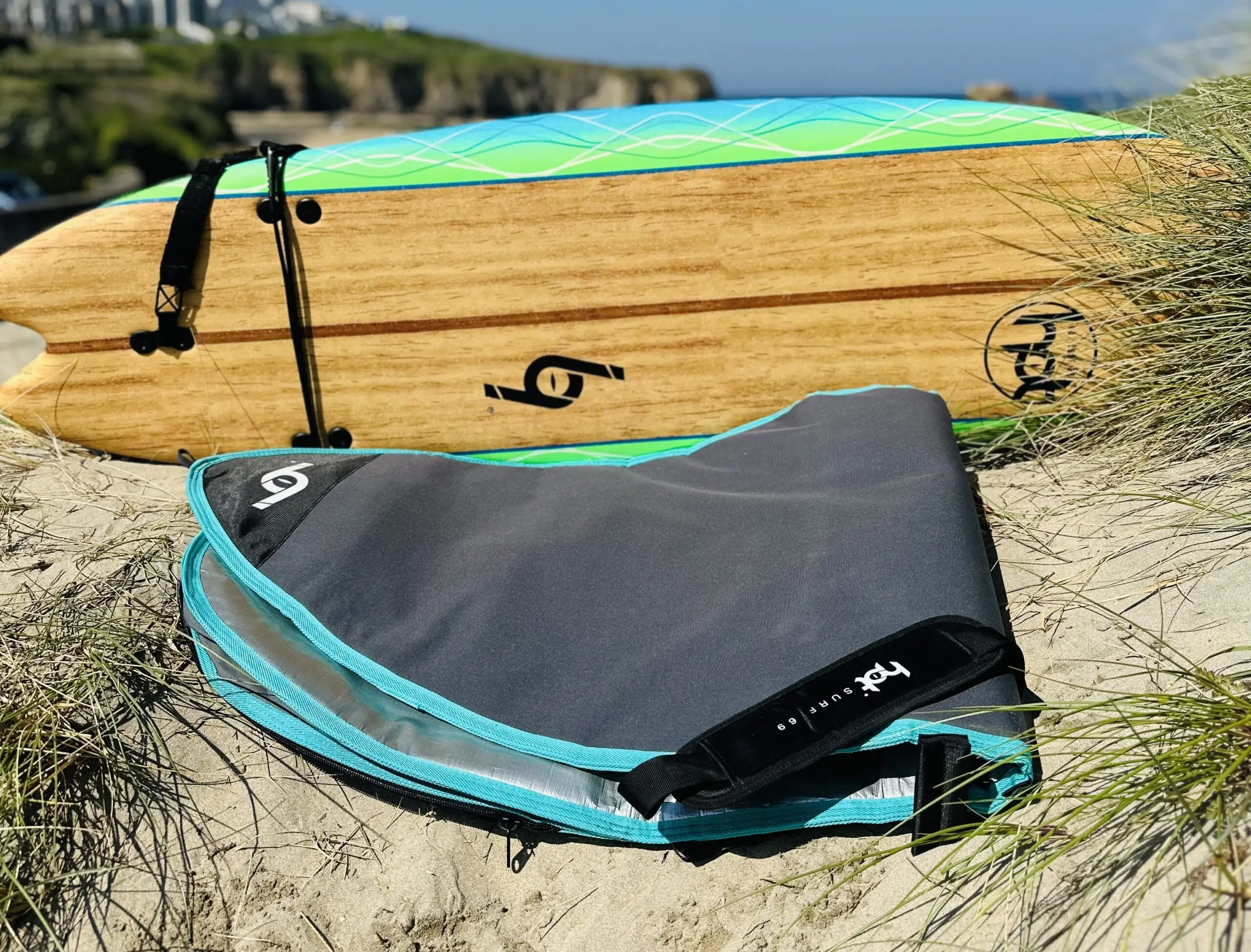 6ft Hot Surf 69 Fish Beginners Soft Surfboard Package Deal - Image 8