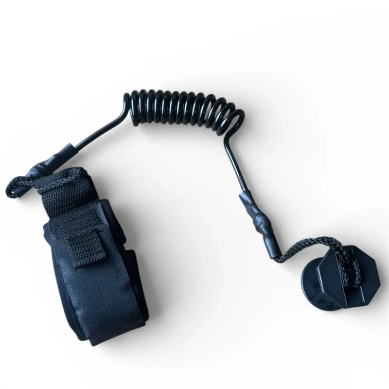 Coiled Bodyboard Leash Bodyboarding Leash - Black